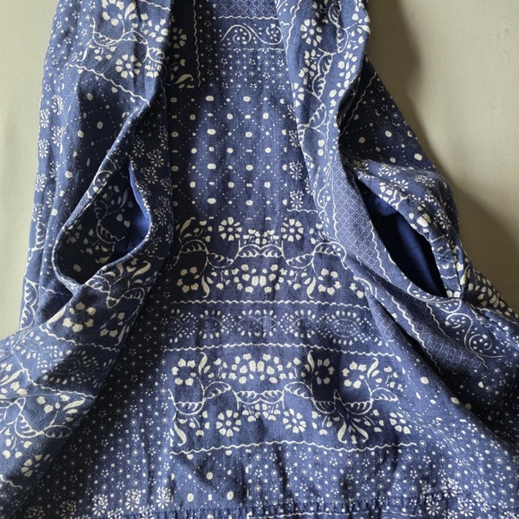 Cynthia Rowley Linen Dress‎ Women's Small Blue White Paisley Sleeveless - Picture 5 of 6